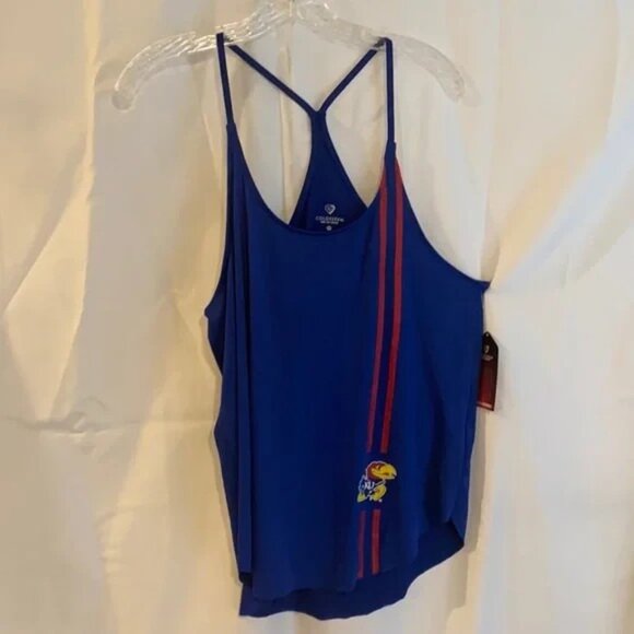 NEW University of Kansas Jayhawks KU Blue Racerback Tank Top Shirt Women's M - Picture 2 of 5